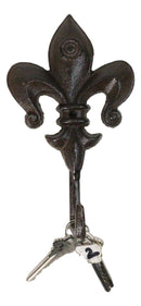 Pack Of 2 Cast Iron Rustic Fleur De Lis Emblem Wall Hook Towel Coat Hats Hangers