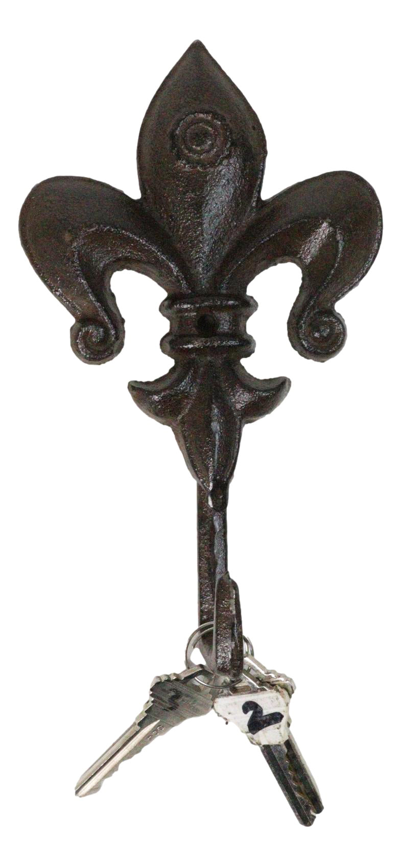 Pack Of 2 Cast Iron Rustic Fleur De Lis Emblem Wall Hook Towel Coat Hats Hangers