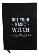 Not Your Basic Witch Pentagram Motif A5 Lined Pages Velvet Cover Journal Book