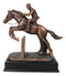 Equestrian Racing Galloping Horse with Jockey Bronze Electroplated Figurine