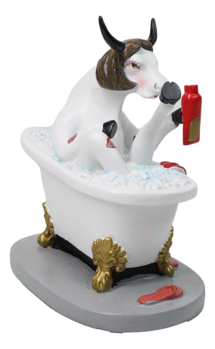 Cow Parade Victorian Bathtub Hot Scene Amore Pin Up Cow Collector's Figurine