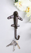 Pack of 2 Cast Iron Aeronautical Pilot Airplane Plane Air Craft Wall Hooks 6"H - Ebros Gift