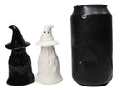 Wiccan Magic Hocus Pocus Black And White Witches Ceramic Salt Pepper Shakers Set