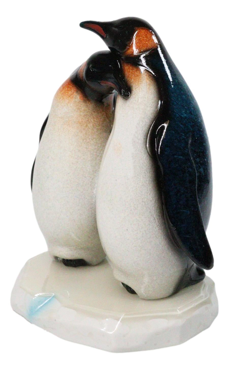 Ebros Romantic Penguin Couple Figurine Resin Glossy Finish Sculpture