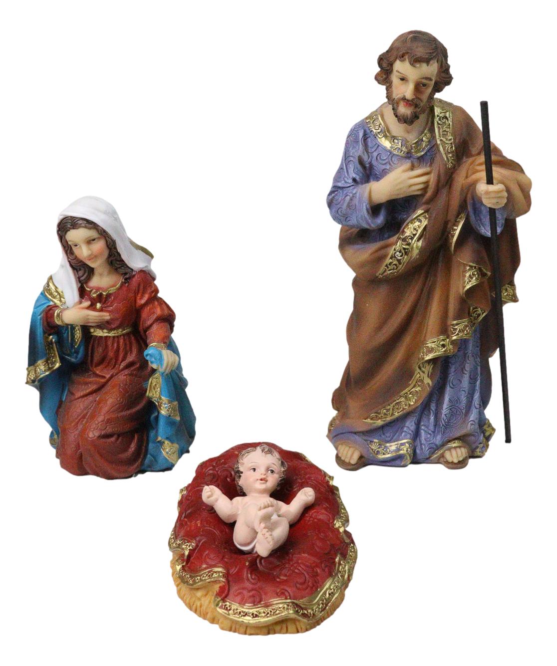 Christmas Nativity Set Mary Joseph Baby Jesus 3 Wise Men Angel 11 Pc Figurines