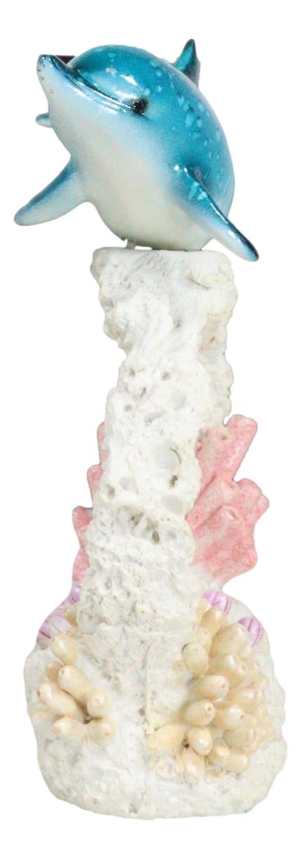 Marine Life Blue Dolphin Swimming Over Coral Arch Reef With LED Acrylic Figurine