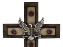 Large Patriotic United States Navy Eagle and Anchor Emblem Wall Cross Plaque