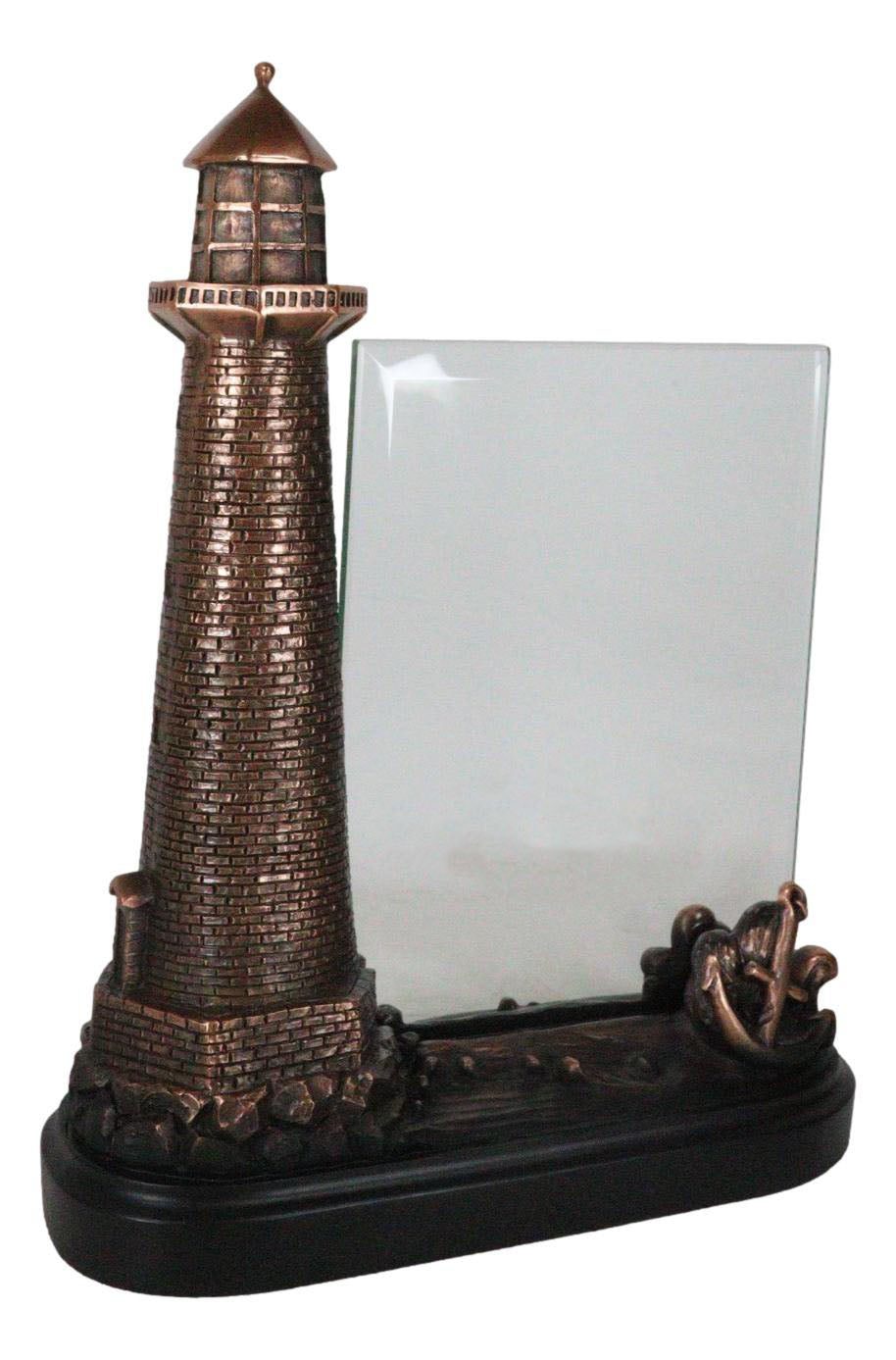 Nautical Marine Lighthouse And Ship Anchor 5"X7" Glass Photo Frame Figurine