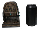 Rustic Western Faux Wooden Carriage Covered Wagon with Turquoise Accent Figurine