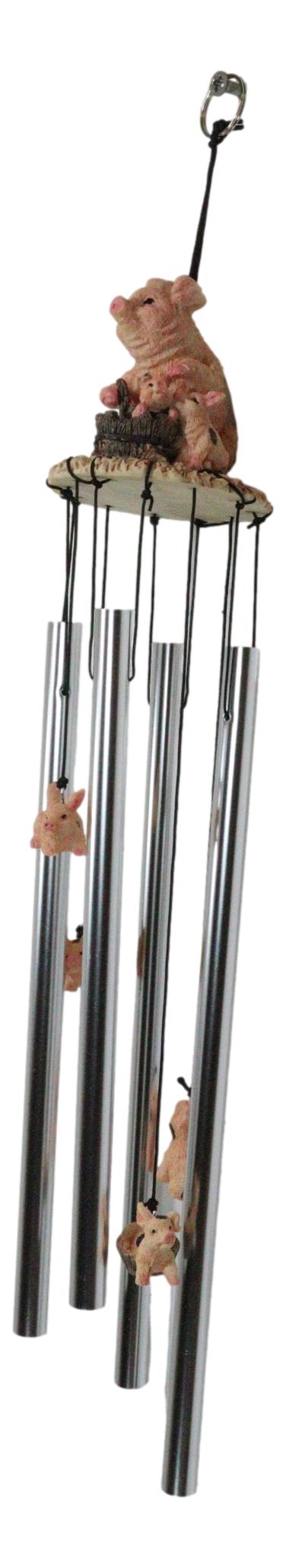 Mother Goose Nursery Rhymes Miss Piggy Pig with Piglets Family Wind Chime
