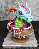 Whimsical Hot Chocolate With Rupert Drake Baby Dragon In Saucer Cup Figurine