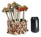 Fairy Garden Colorful 12 Piece Ceramic Mushroom Picks With Planter Holder Set