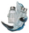 Ocean Marine Blue Dolphin Riding Sea Waves Salt And Pepper Shakers Holder Set