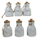 Pack of 6 Porcelain White Brown Reed Soy Sauce Vinegar Oil Dispenser Flask 7oz