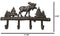 Cast Iron Rustic Western Elk Moose Deer Roaming Pine Woodlands 4-Peg Wall Hooks