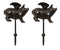 Set of 2 Cast Iron Rustic Country Flying Angel Pig Wall Hooks Coat Towel Hanger
