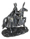 Suit of Armor Crusader Knight with Sword Riding On Heavy Cavalry Horse Figurine