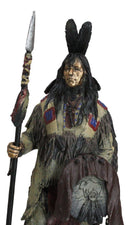 Koitsenko Indian Tribal Hunter Warrior Chief Holding Spear And Shield Figurine