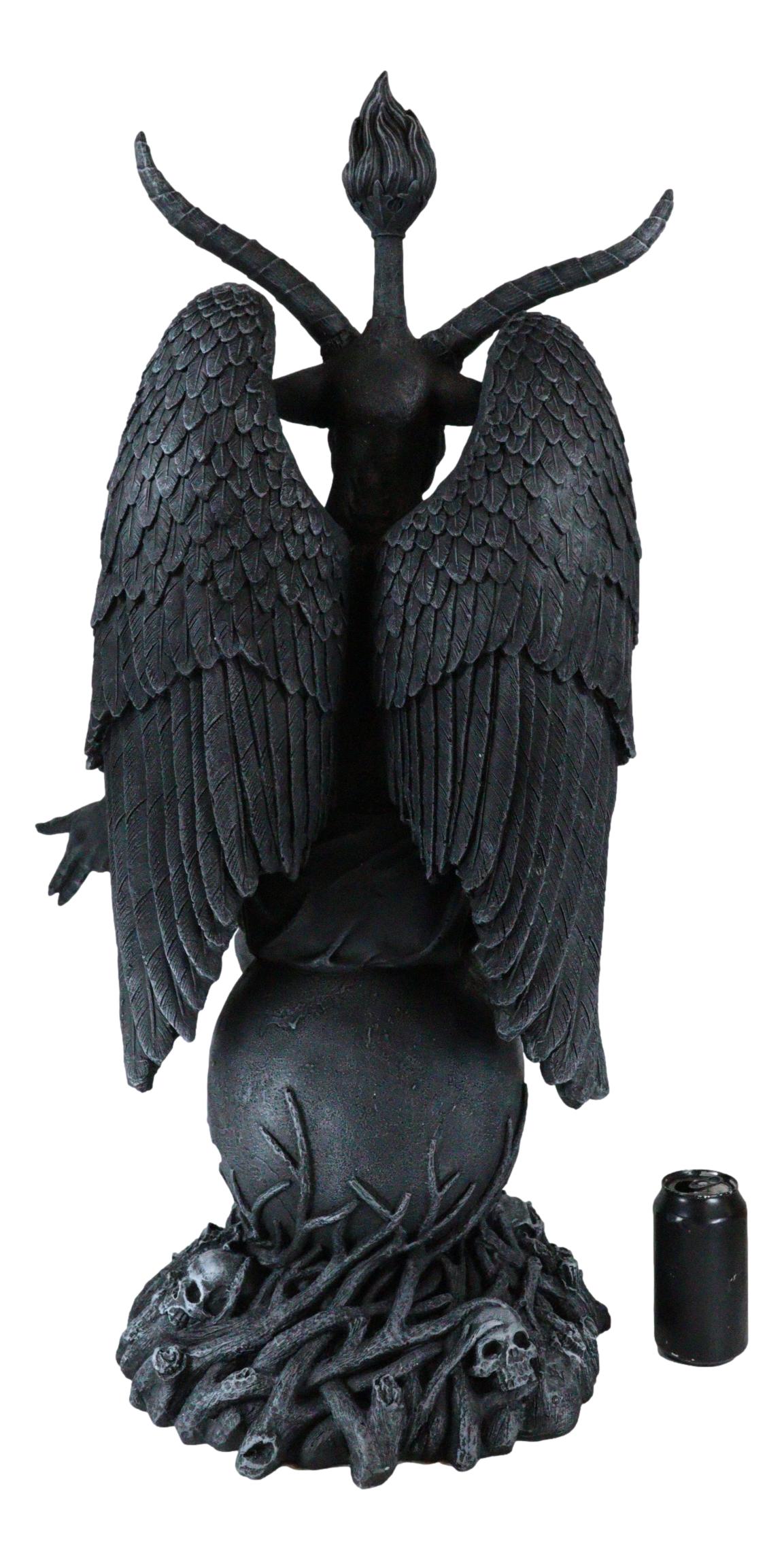Faux Stone 3 Feet Oversized Sabbatic Goat Baphomet Statue - Ebros Gift