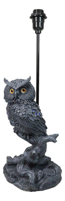 Wisdom of The Woods Mystical Bejeweled Owl Perching On Tree Branch Table Lamp