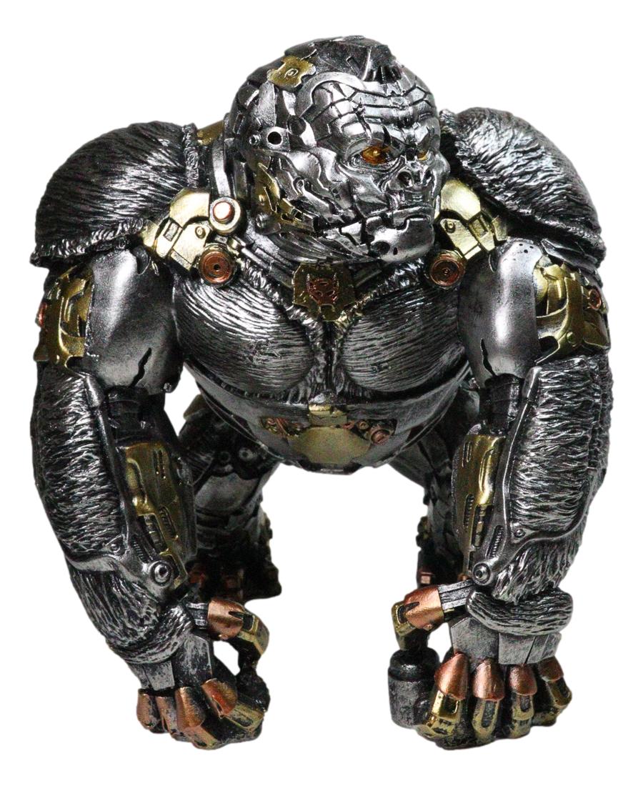 Steampunk Gearwork Cyborg Metallic Primate Silverback Gorilla Kong Figurine