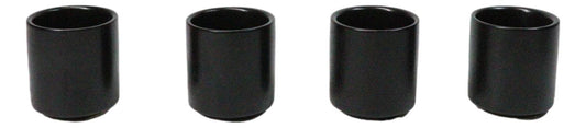 Set of 4 Kokuyo Black Minimalist Porcelain 1.25oz Ochoko Yuzu Sake Cups