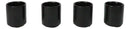 Set of 4 Kokuyo Black Minimalist Porcelain 1.25oz Ochoko Yuzu Sake Cups
