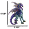 Standing Semi Metallic Purple Silver Space Galaxy Dragon With Gemstones Figurine