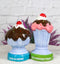 Dessert Ice Cream Fudge Sundae With Cherries Ceramic Salt and Pepper Shaker Set