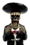 Ebros Gift Traditional Day of The Dead Skeleton Mariachi Wine Holder Figurine 11.25" Long