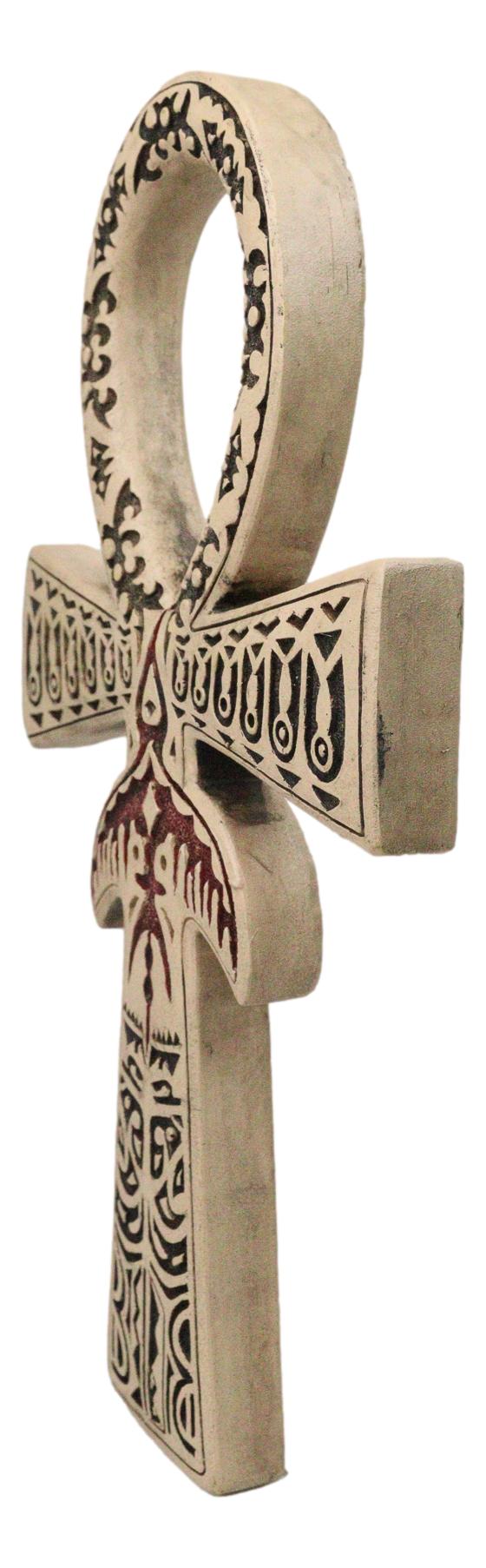 Ancient Egyptian Crux Ansata Ankh Key Horus Hieroglyphs Wall Decor Sculpture