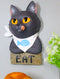 Whimsical Crazy For Cats Feline Kitty Grey Cat Eat Door Or Wall Hanging Sign