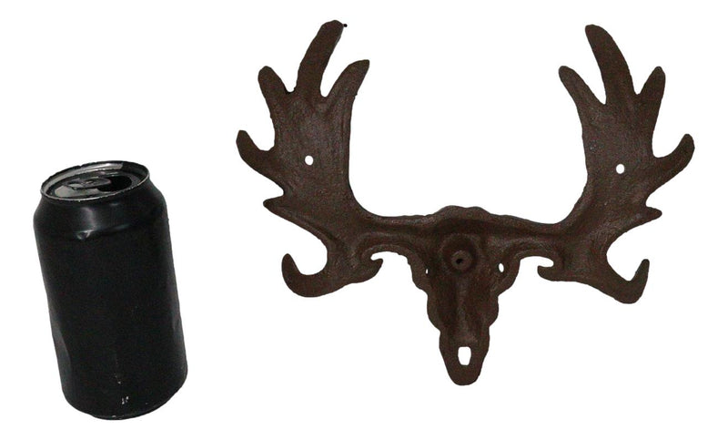 Cast Iron Western Rustic Bull Moose Head Wall Double Hooks For Keys Leashes Hats