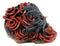 Day of The Dead Romantic Gothic Thorny Red Roses Two Faced Skull Figurine