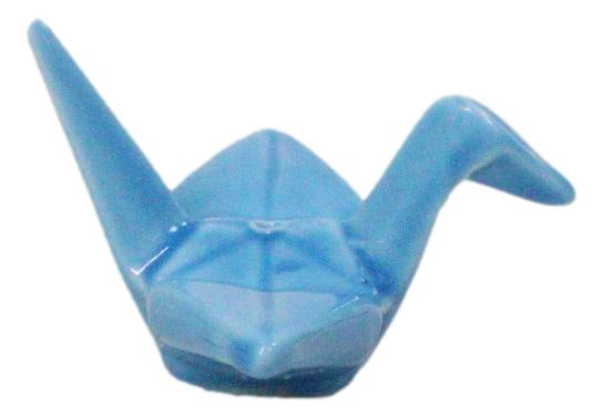 Ebros Set of 4 Ceramic Blue Japanese Origami Crane Incense Stick Holders