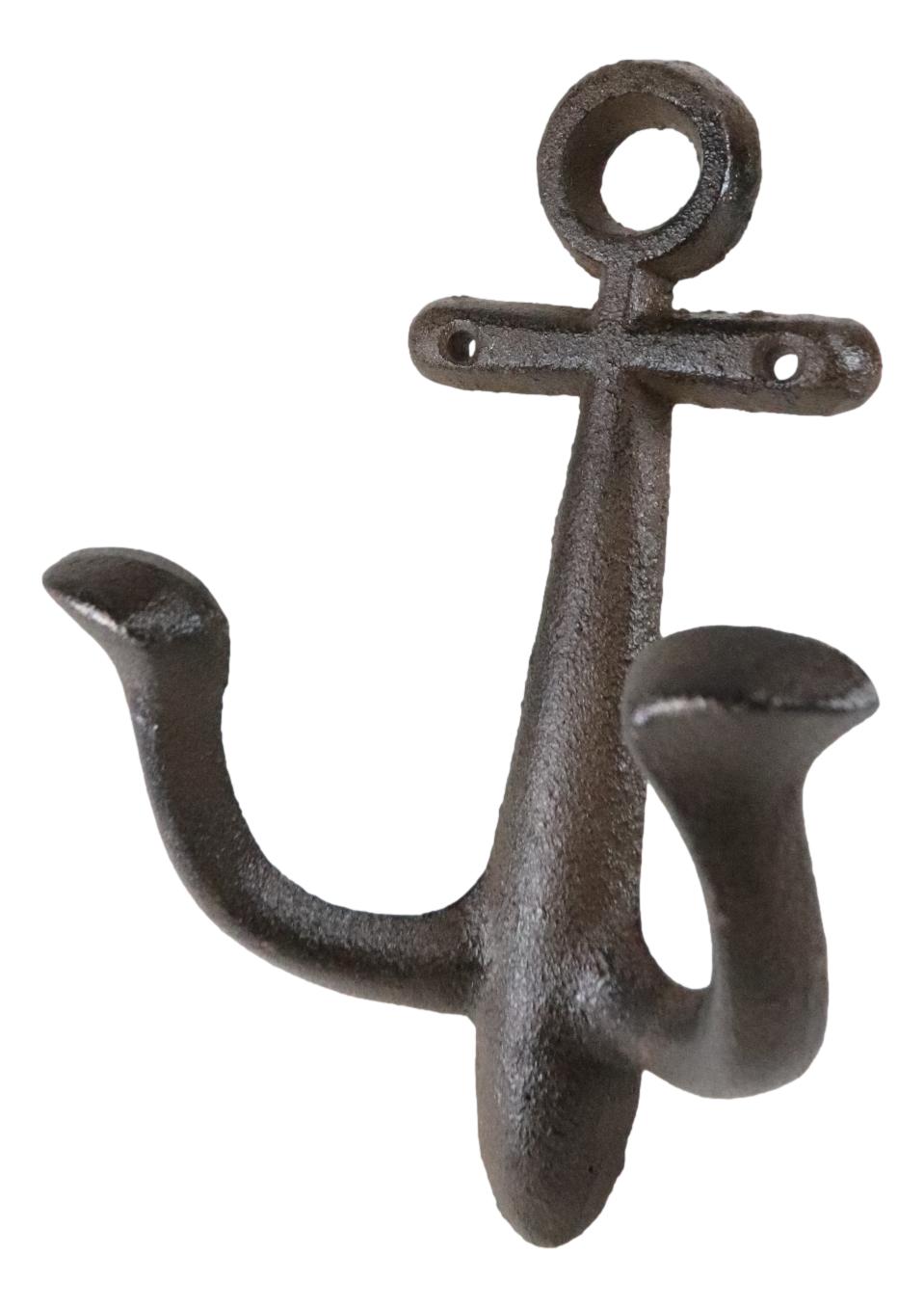 Cast Iron Rustic Sailor Nautical Marine Sea Ship Anchor 2 Pegs Double Wall Hook