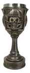 Gothic Raw Gridiron Football Tough Sports Player Skull With Helmet Wine Goblet