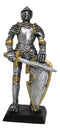 Medieval Valiant Knight Suit Of Armor With Sword And Spade Shield Mini Figurine