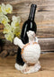 Nautical Marine Distressed Antique White Sea Turtle Wine Bottle Holder Figurine
