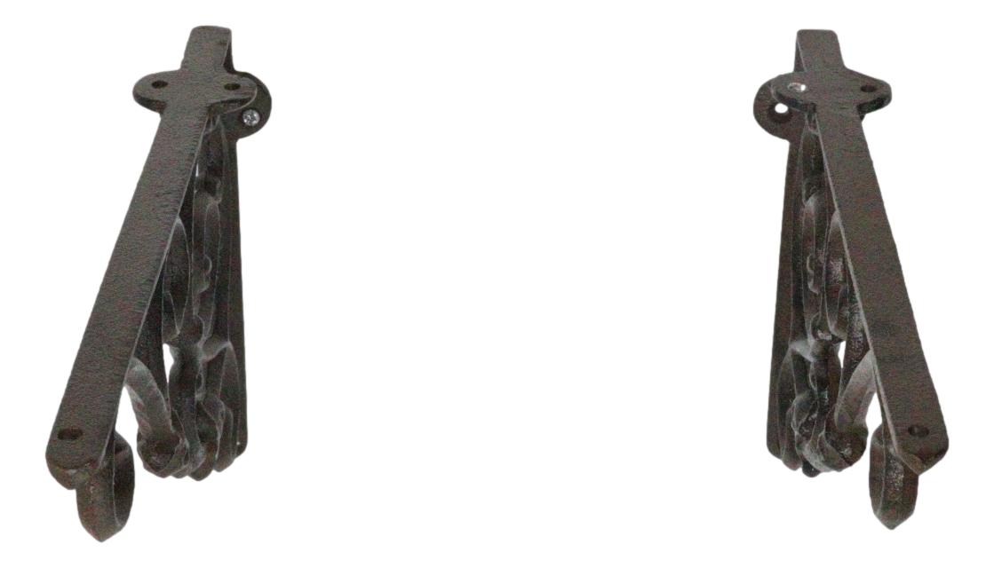 Pack of 2 Vintage Classic Rust Finish Wrought Iron Victorian Scroll Wall Hooks