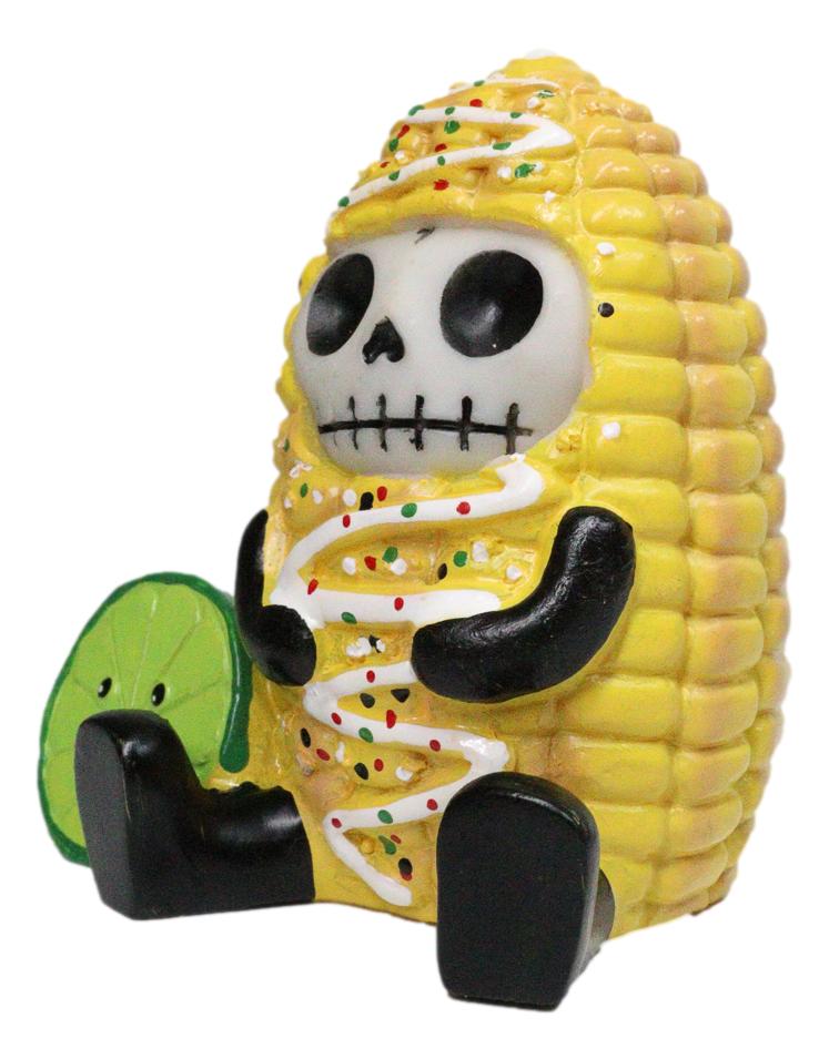 Furrybones Elotito Zesty Corn and Lime Snack Skeleton Figurine Furry Bones