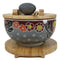 Maroon Tombo Dragonfly Donburi Ramen Bowl With Lid Trivet Spoon Chopsticks Set