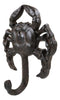Pack of 2 Cast Iron Rustic Nautical Coastal Sea Shellfish Crab Wall Coat Hooks