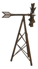 Rustic Country Farm Agricultural Windmill Outpost Wind Spinner Cast Iron Metal