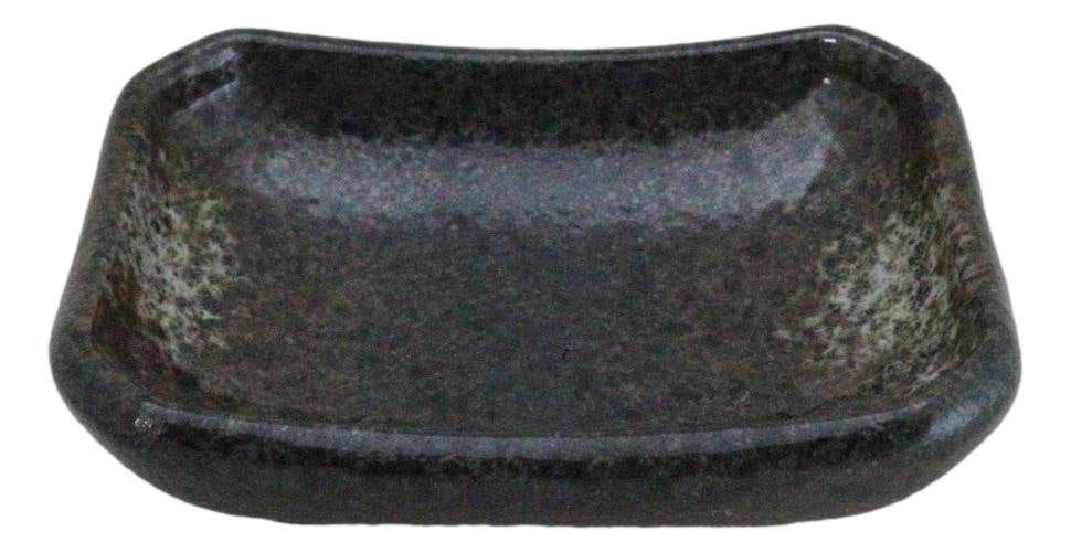 Pack Of 6 Ceramic Grey Hakumu Soy Sauce Oil Condiment Rectangular Dishes 2oz