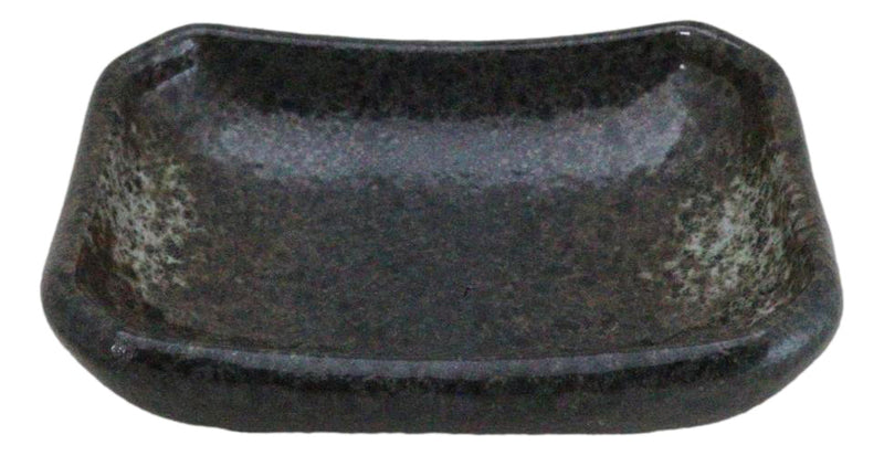 Pack Of 6 Ceramic Grey Hakumu Soy Sauce Oil Condiment Rectangular Dishes 2oz