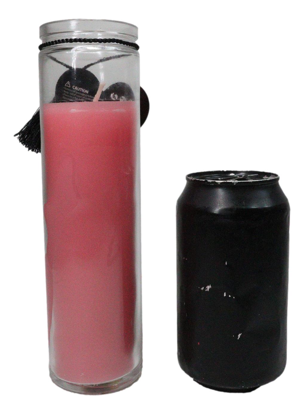 Pack of 2 Pink Love Potion Passion Fruit Tube Wax Candles In Glass Jars 8"H