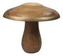 Pack Of 2 Rustic Handcrafted Hardwood Acacia Mushrooms With Golden Edge Decors