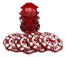 911 Emergency Fireman Fire Hydrant Coaster Set With 4 Firefighter Logo Coasters