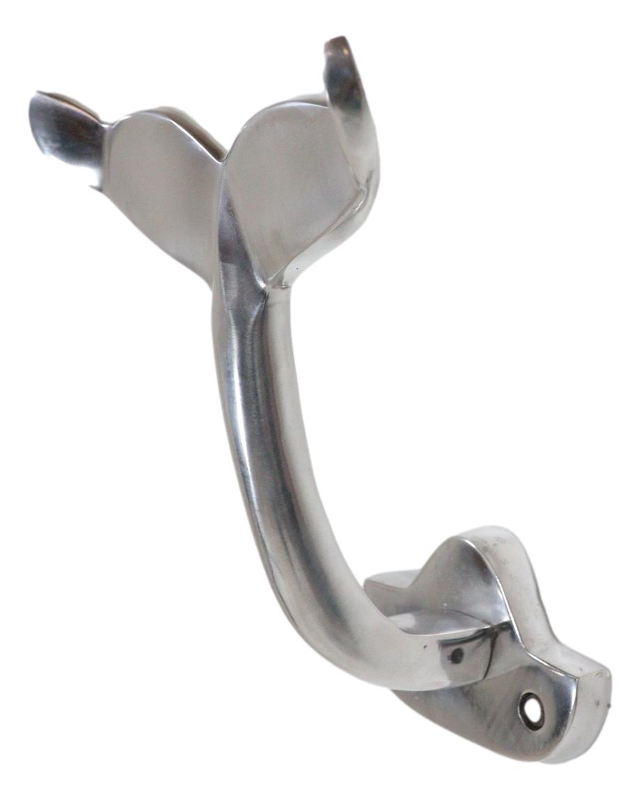 Nickel Plated Aluminum Nautical Baleen Blue Whale Tail Wall Coat Hook Hanger
